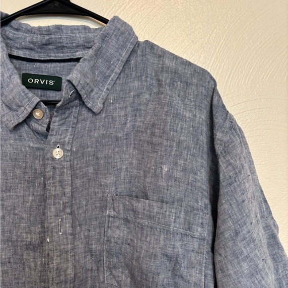 Orvis Men’s 100% Linen Short Sleeve Shirt
Size XL | Light Blue Chambray - Picture 6 of 8